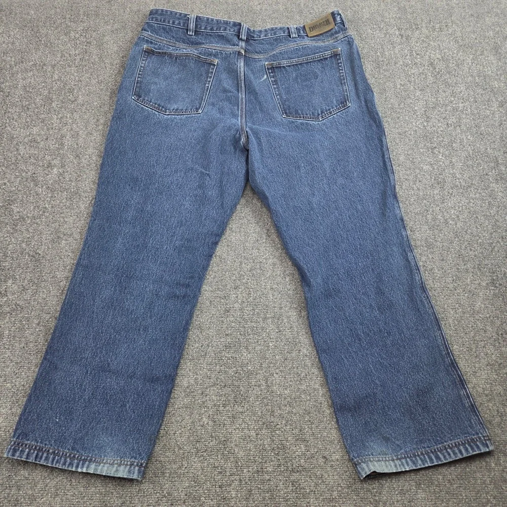 Duluth Trading Co Jeans Mens 42x30 Blue Cotton Straight Leg Work Utility Denim